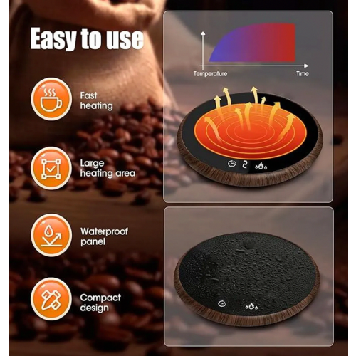 Electric Coffee Cup Warmer with Touch Control, LED Display, Two Temperature Settings for Home Office 1