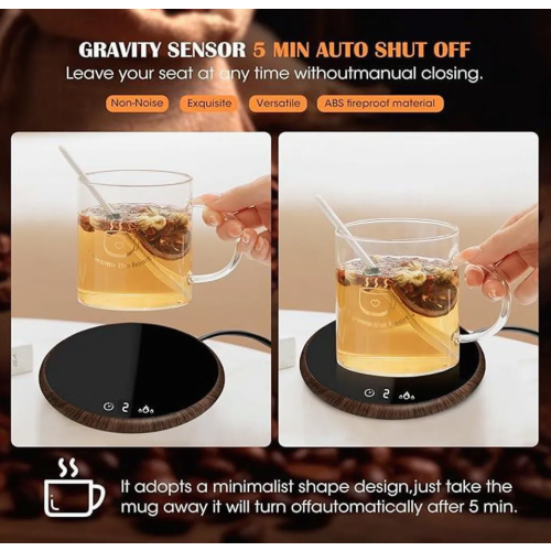 Electric Coffee Cup Warmer with Touch Control, LED Display, Two Temperature Settings for Home Office 2