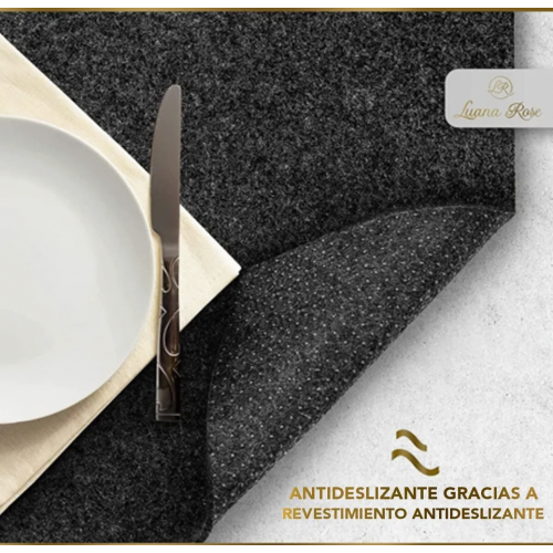 Rectangular Felt Placemats, Anthracite, 12 Pack, Washable, 44 x 32 cm, Table and Glass Coasters 1