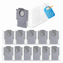 12 stuks vervangende stofzakken voor robotstofzuigers, wegwerpaccessoires voor stofzuigers, eenvoudig te monteren