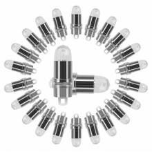 Set van 24 mini LED-ballonlampjes, waterdicht, wit, op batterijen, voor papieren lantaarns en feestdecoraties.