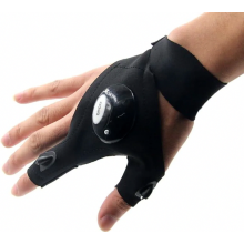Een paar handschoenen met LED-zaklamp, handsfree werkhandschoenen voor reparaties, kamperen, vissen en wandelen.