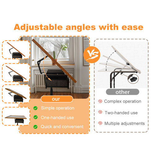 Freestanding Jigsaw Puzzle Table Adjustable Height 2