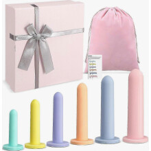Set di 6 attrezzi in silicone per fitness ed esercizi di Kegel con borsa e scatola per riporli, 6 diverse misure