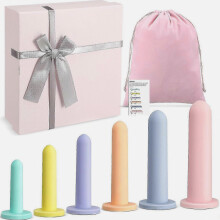 Set di 6 attrezzi in silicone per fitness ed esercizi di Kegel con borsa e scatola per riporli, 6 diverse misure