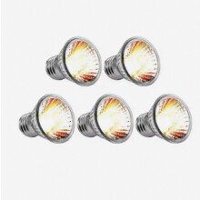 50W UVA/UVB Reptile Bulbs 5-Pack for Basking and UV Lighting Solutions