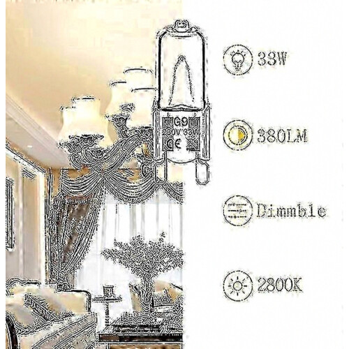 Λαμπτήρες αλογόνου ZWS-12pack G9 33w 230v 2800k θερμού λευκού 380lm διαφανείς λάμπες αλογό 2