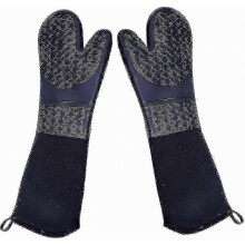 Extra lange Ofenhandschuhe, robuste Ofenhandschuhe in Profiqualität, hitzebeständige Grillhandschuhe, 2er-Pack