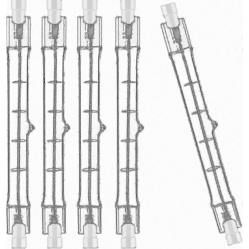 5 Pack R7s Halogen Bulb 118mm 200W 230V Dimmable Halogen Rod