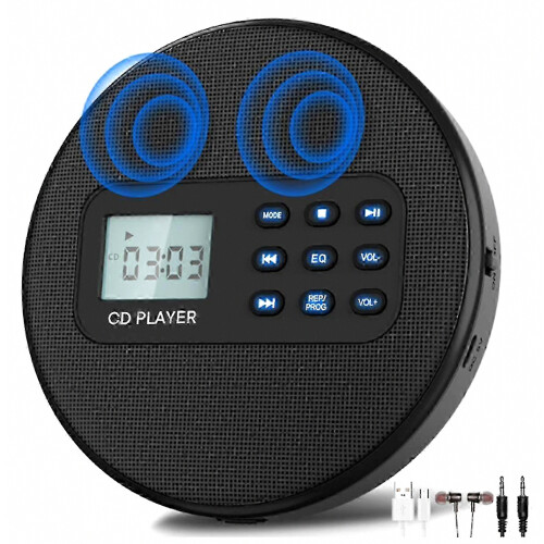 CD Player με ηχεία: Επαναφορτιζόμενο Walkman CD Player, Discman CD Player με ακουστικά Αναπαραγ