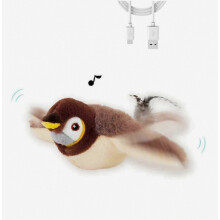 Zwitschernder Vogel als Katzenspielzeug mit schlagenden Flügeln, elektrische Flugsimulation, interaktives Jagdspielzeug für Katzen