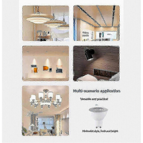 10 faretti LED GU10 da 7W, luce bianca calda 3000K, per interni, plafoniere 1