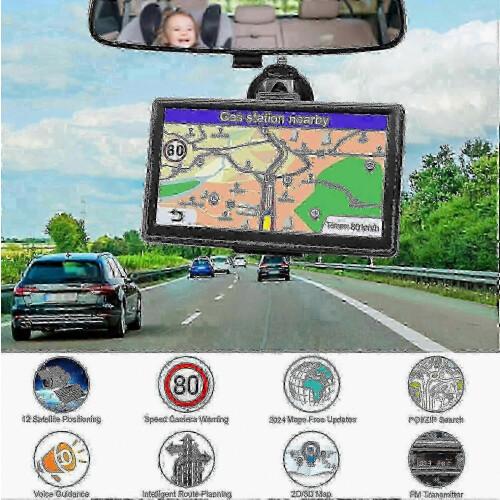 GPS αυτοκινήτου - 7 ιντσών, δωρεάν ενημερώσεις χαρτών εφ' όρου ζωής, κάμερες τα 1