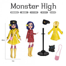 (red, 26.5cm) Coraline 10 Inch Articulated Action Figure Doll Raincoat Version Collectible Anime Toy