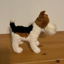 (brown) Plush Schnauzer Fox Terrier Dog Stuffed Animal Soothing Doll Gift