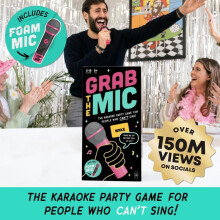(2) Lucky Microphone Grab Challenge Card Game, Family Karaoke Party Quiz Card, Birthday Party Interactive Toy for Kids