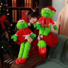 80cm Grinch Christmas Plush Toy, Green Monster Stuffed Doll,Soft Holiday Gift for Kids