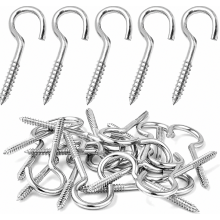 Lot de 100 crochets Ă vis en acier inoxydable, pour le bois, la fixation murale et les projets de bricolage Ă domicile