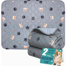Tapis absorbants lavables pour animaux, 2 tapis d'apprentissage réutilisables pour chiots, absorption rapide pour chiens, chats et cochons d