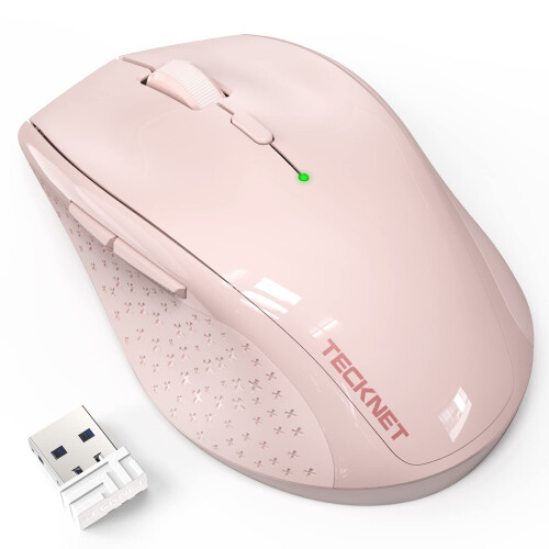 TeckNet TECKNET Wireless Mouse for Laptop, 4800 DPI Optical Computer Mice, Pink