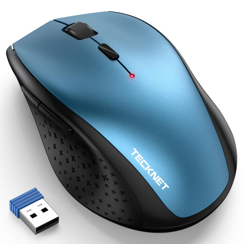 TeckNet TECKNET Wireless Mouse for Laptop, 4800 DPI Optical Computer Mice,Dark Blue
