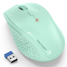 TECKNET Wireless Mouse for Laptop, 4800 DPI Optical Computer Mice, Green
