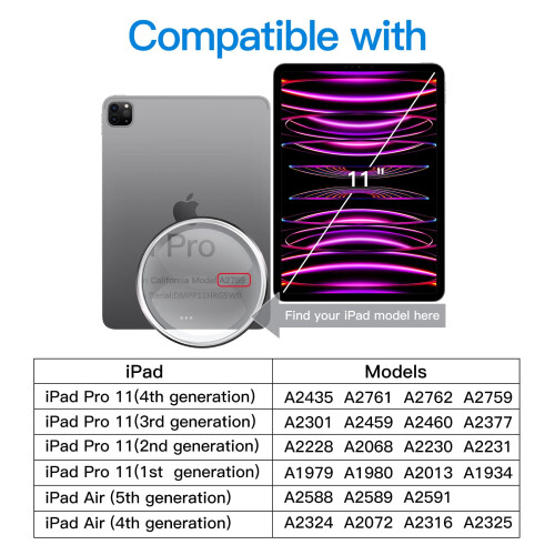 JETech Screen Protector for iPad Pro 11" & iPad Air 5/4 10.9", 2-Pack 1