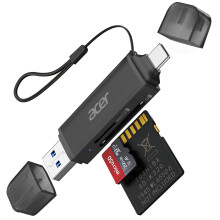 Acer SD Card Reader, USB C & USB 3.0 Memory Card Reader Adapter, Black