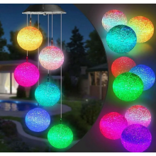 Carillons éoliens solaires à LED avec lumières à couleurs changeantes pour jardins, terrasses et balcons