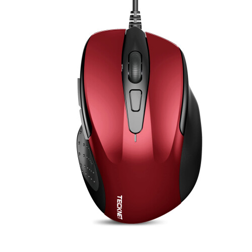 TeckNet TECKNET Wired Mouse, 6400 DPI with 4 Adjustable DPI, 6-Button Optical Mouse, Ergonomic Design for Laptop, Chromebook, PC, Desktop, Mac, Notebook