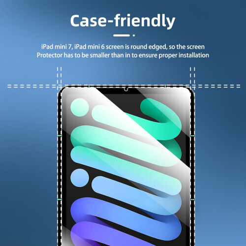 NEW'C for iPad mini 7 (A17 Pro)/mini 6 Screen Protector Tempered Glass 2