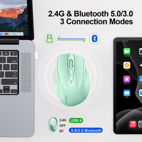 TeckNet TECKNET Bluetooth Mouse, Rechargeable Bluetooth Wireless Mouse 2