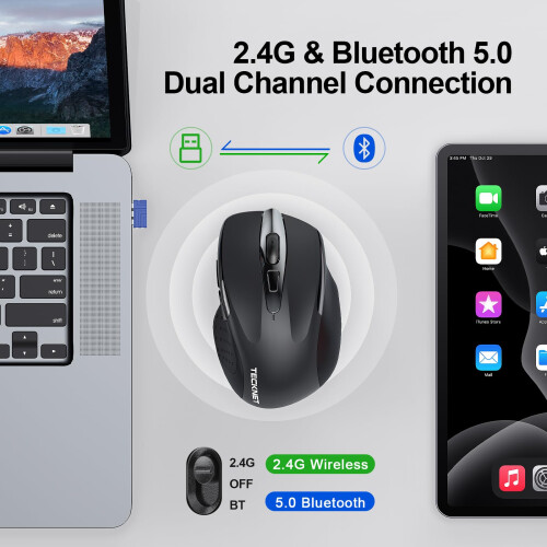 TeckNet TECKNET Bluetooth Mouse, Rechargeable Bluetooth Wireless Mouse 2