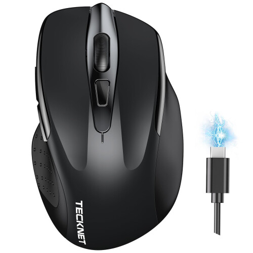 TeckNet TECKNET Bluetooth Mouse, Rechargeable Bluetooth Wireless Mouse