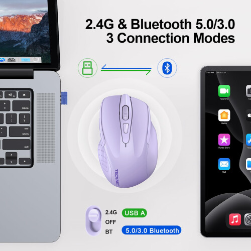 TeckNet TECKNET Bluetooth Mouse, Rechargeable Bluetooth Wireless Mouse 2