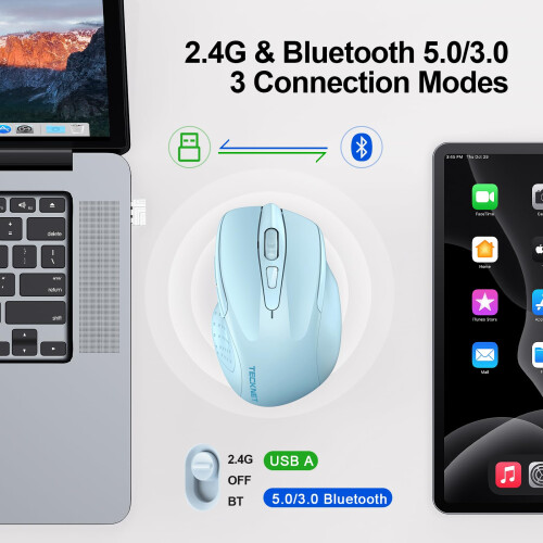 TeckNet TECKNET Bluetooth Mouse, Rechargeable Bluetooth Wireless Mouse 2