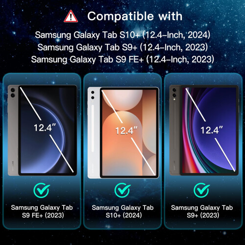 JETech Screen Protector for Galaxy Tab S10+/S9 FE+/S9+ 12.4", 2-Pack 1