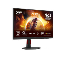AOC Q27G4ZRAD 27 inch WQHD Gaming Monitor 260Hz, Fast IPS Panel, 1ms GtG, HDR400, G-Sync Compatible, Height Adjustment, Speakers, (2560x1440 HDMI 2x 2