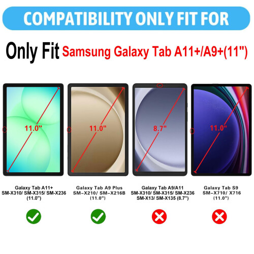 XunyLyee 2 Pack Screen Protector for Samsung Galaxy Tab A11+/ A9+ 11 inch 1