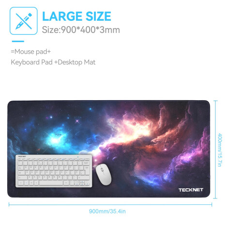 TeckNet TECKNET Gaming Mouse Mat, 900x400x3mm Large Mouse Pad - Nebula 2