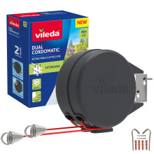 Vileda Dual Cordomatic Retractable Washing Line 30m 2 x 15m Clothes Li