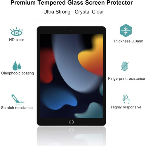 Gerutek 2-Pack Screen Protector for iPad 9th/8th/7th Generation 10.2 Inch 2