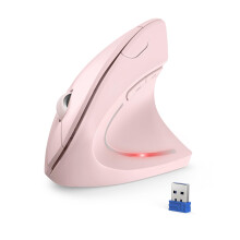 TECKNET Wireless Ergonomic Mouse 4800DPI Vertical 2.4G Cordless Mouse,Pink