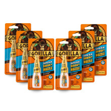 Gorilla Super Glue 2-in-1 Brush & Nozzle, 12g (6 Pack) – All Purpose, Fast Setting, Dual Application with Anti-Clog Cap | Ideal for Metal, Ceramics,