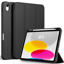CACOE TPU Case for iPad A16 11th/10th Generation +Pencil Holder,Black