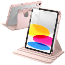 JETech 360 Rotating Case for iPad (A16) 11th/10th Gen, Sandy Pink