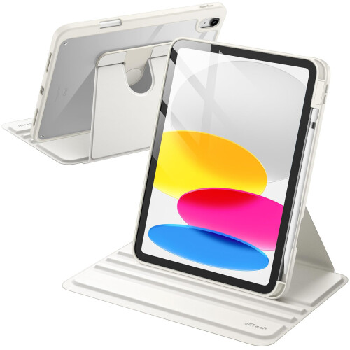 JETech 360 Rotating Case for iPad (A16) 11th/10th Gen, White