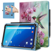 TiMOVO Universal Case for 10.1 Inch Android Tablet, Orchid and Hummingbird