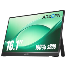 ARZOPA 16.1" Portable Monitor, 19201080 FHD IPS Portable Monitor for Laptop with Single-rod, Support HDMI/Type-C/USB-C, Eye Protection Gaming Screen