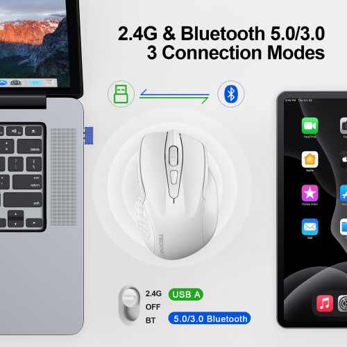 TeckNet TECKNET Bluetooth Mouse, Rechargeable Bluetooth Wireless Mouse 2